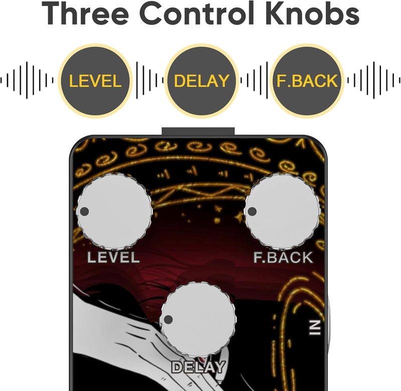 SOFADIO Guitar Delay Pedal, True Bypass DC 9V Mini Single Nano Effect Pedals for Electric Guitars - Image 3